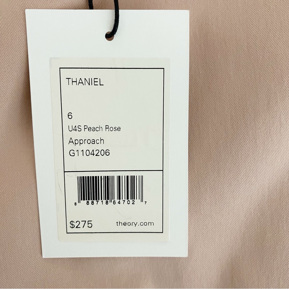 NEW Theory Peach Rose Approach Thaniel Cropped Pull On Trousers Size 6 - Picture 7 of 11